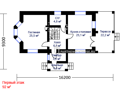 1 этаж Проект дома КГ 192-0